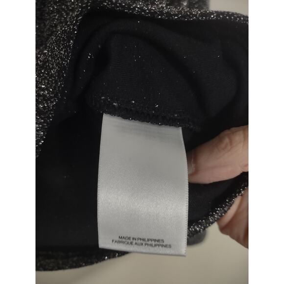 Express Silver Metallic Crop top Bell Sleeves XS Going out Glam Preppy - Picture 3 of 5